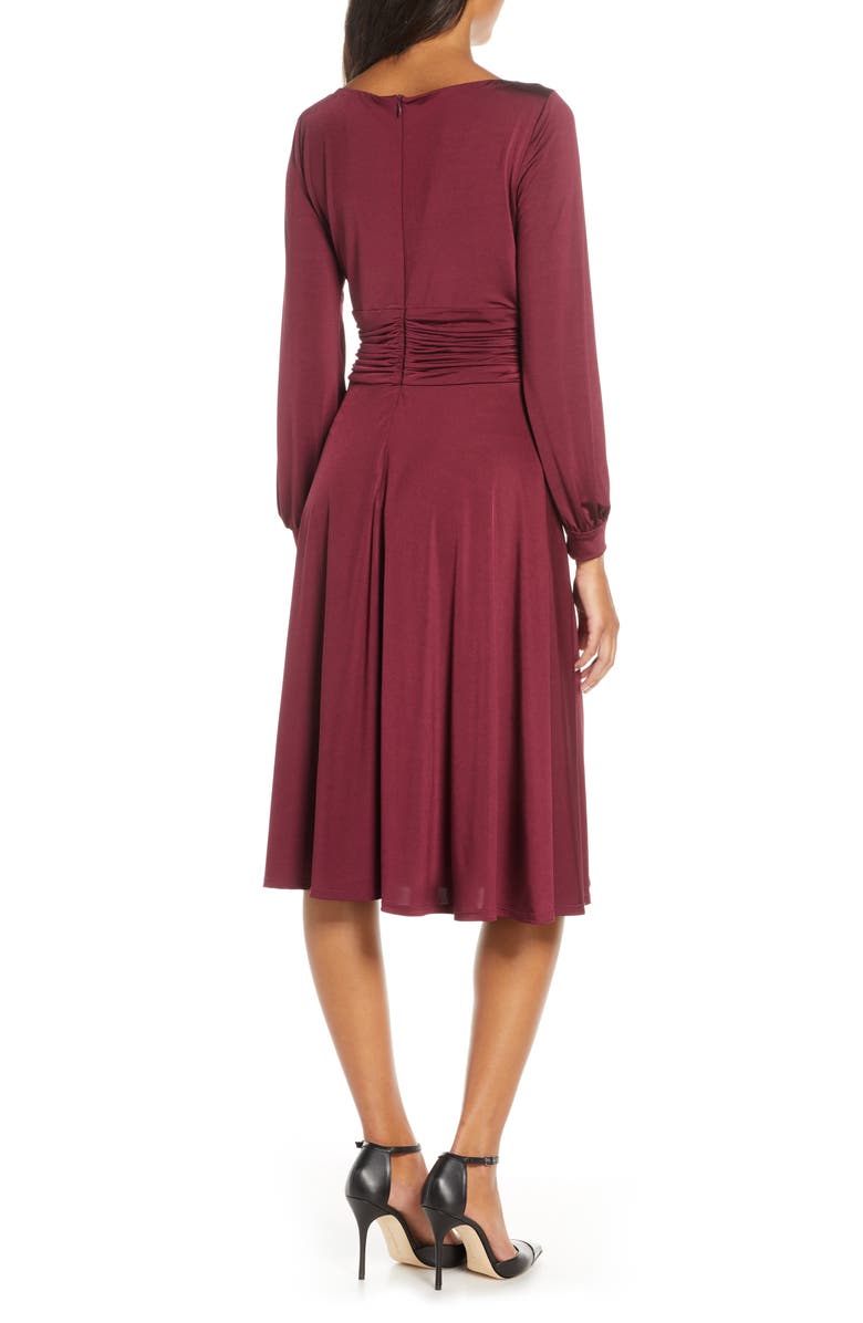 Harper Rose Ruched Waist Long Sleeve Jersey Dress, Alternate, color, 