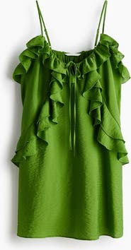 H&M Flounce-trimmed Strappy Dress