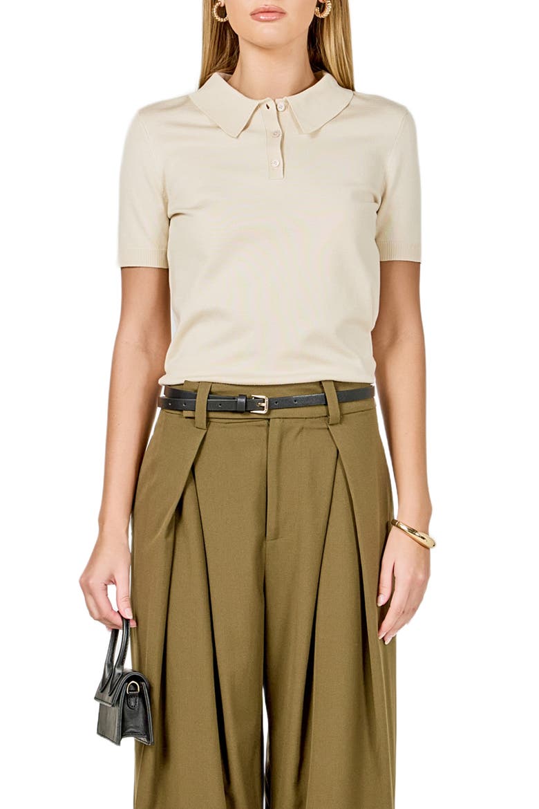 Polo Sweater, Main, color, IVORY