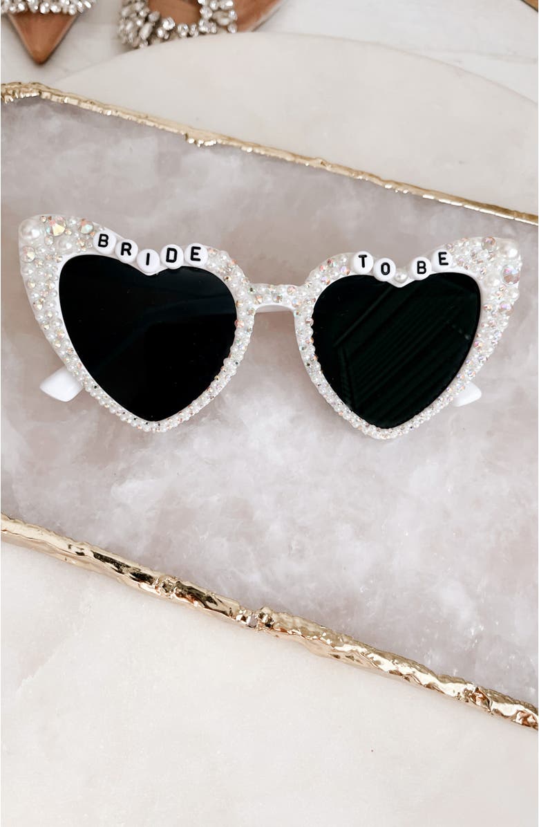 Untamed Petals Bride To Be Sunnies, Alternate, color, White