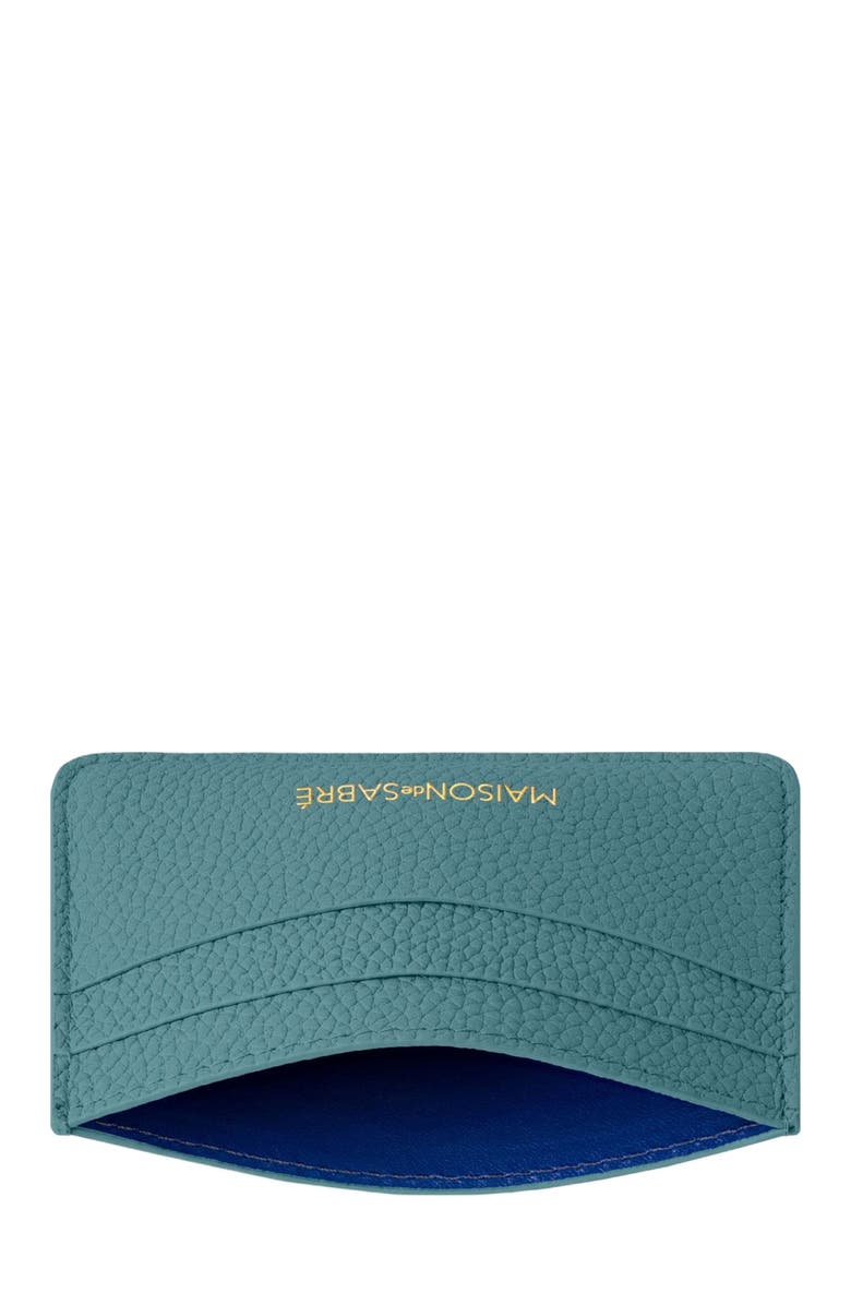 MAISON de SABRÉ Leather Card Holder, Alternate, color, Bondi Blue
