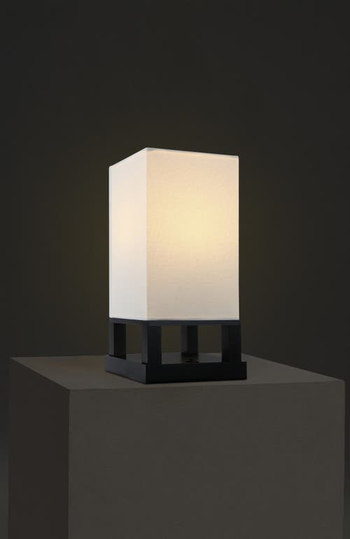 Brightech Maxwell Table 14" Modern Led Japandi-inspired Bedside Table Lamp With Usb Charging Port, B In White