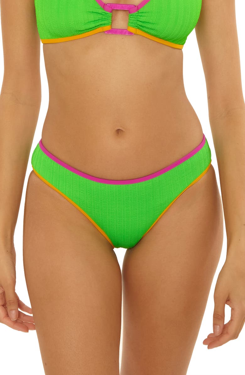 Becca Crinkle Crush Hipster Bikini Bottoms, Main, color, Meadow