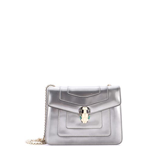 Serpenti Forever Square Shoulder Bag Metallic Leather Small