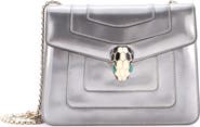Pre-Owned Bvlgari Serpenti Forever Square Shoulder Bag Metallic Leather Small