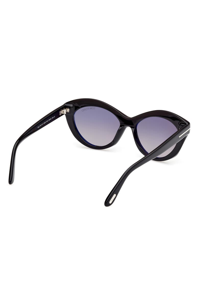 TOM FORD Toni 55mm Oval Sunglasses, Alternate, color, Black Eco / T Logo