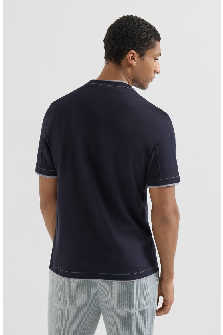 T-shirt with faux-layering, Alternate, color, Blue