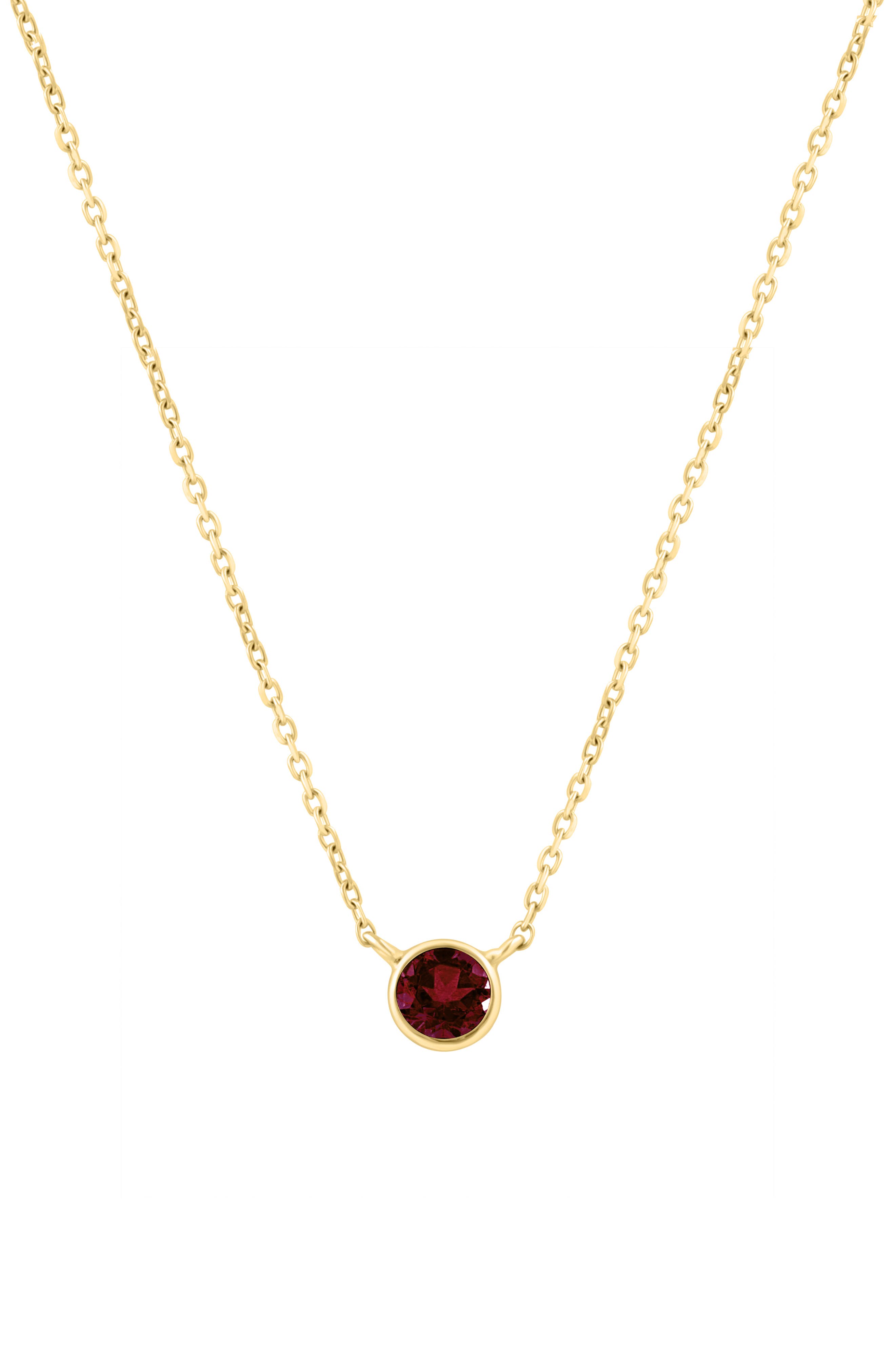 18k Gold Plated Sterling Silver Garnet Pendant Necklace