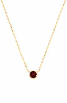 18k Gold Plated Sterling Silver Garnet Pendant Necklace