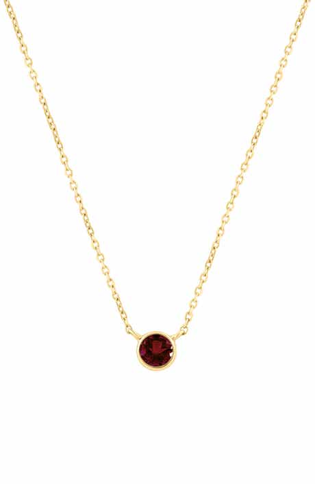 18k Gold Plated Sterling Silver Garnet Pendant Necklace