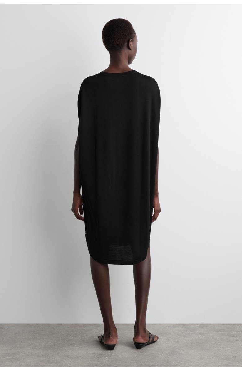COS Circle-Cut Knit Dress, Alternate, color, Black
