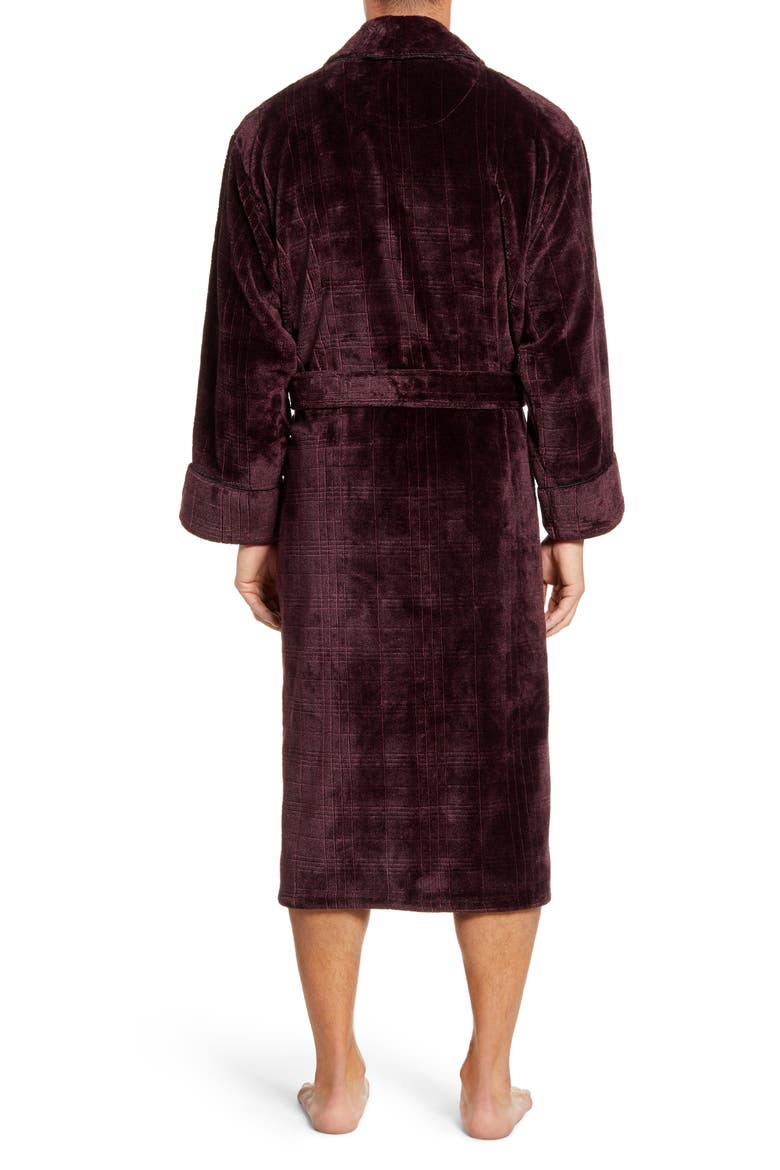 Heather Jacquard Robe, Alternate, color, WINE