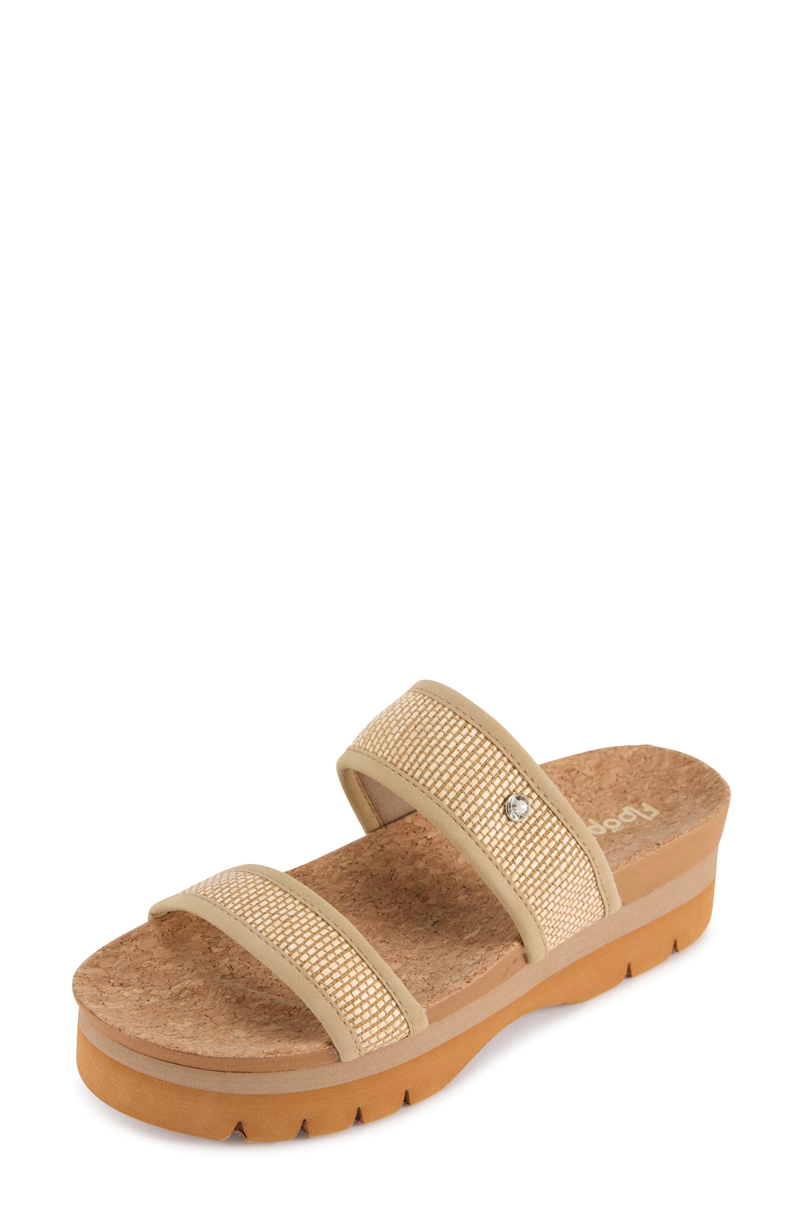 FLOOPI Knit Platform Slide Sandal