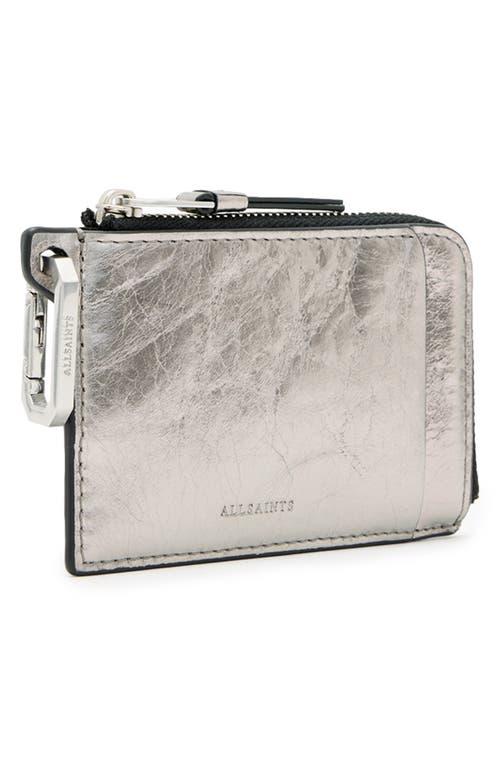 Allsaints Remy Leather Wallet In Gray