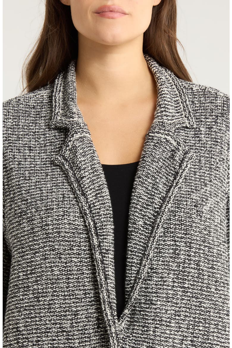 Notch Collar Organic Cotton Blend Jacket, Alternate, color, BLACK/ SOFT WHITE
