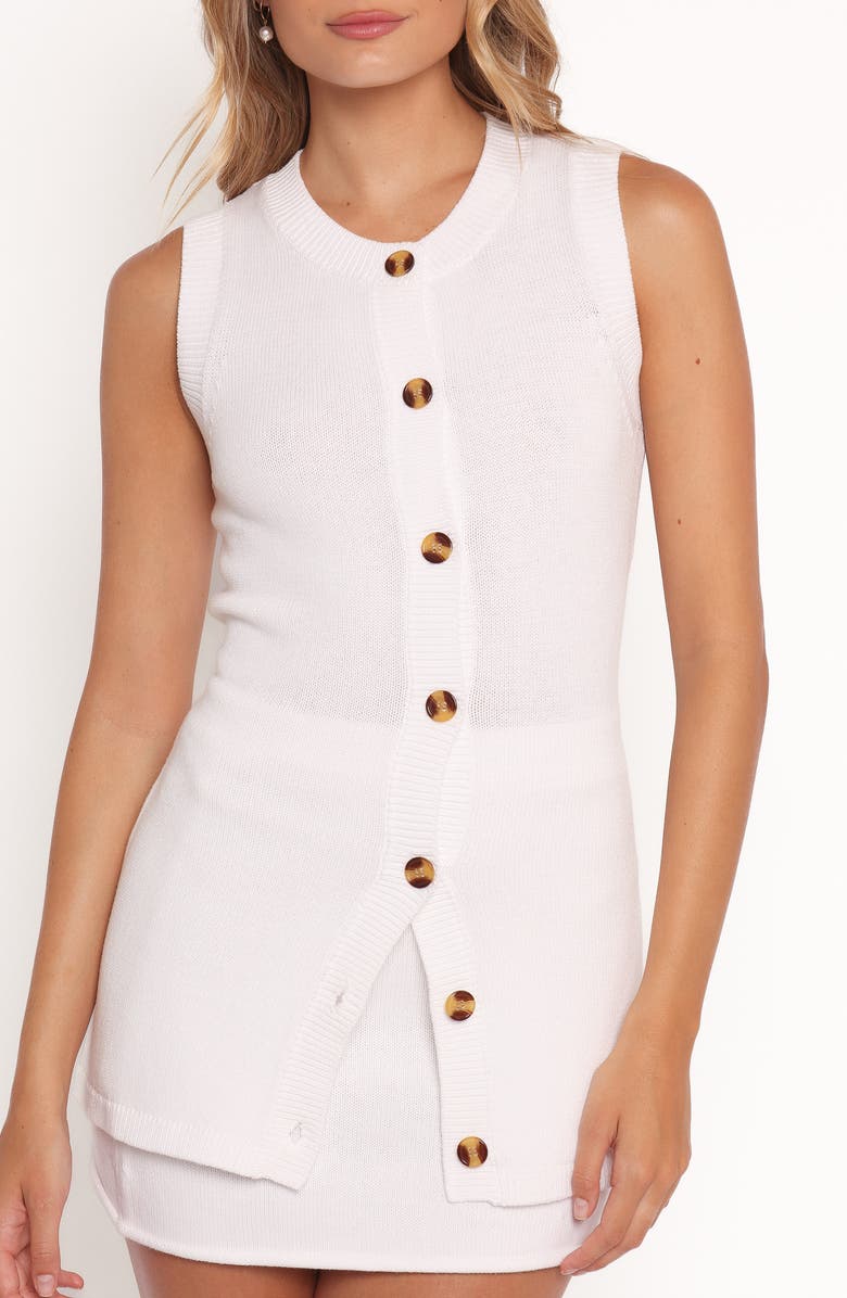 Petal & Pup Bella Longline Cotton Sweater Vest, Alternate, color, White