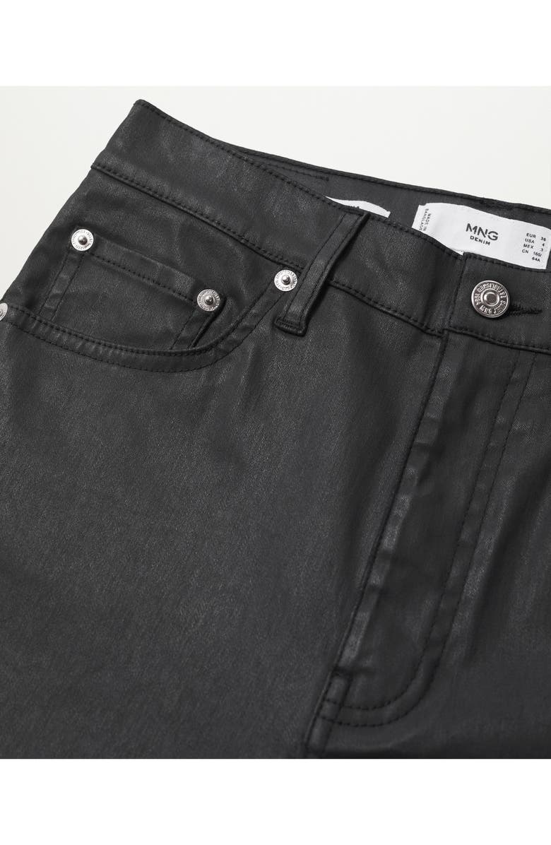 MANGO Committed Collection Waxed Ankle Straight Leg Jeans, Alternate, color,