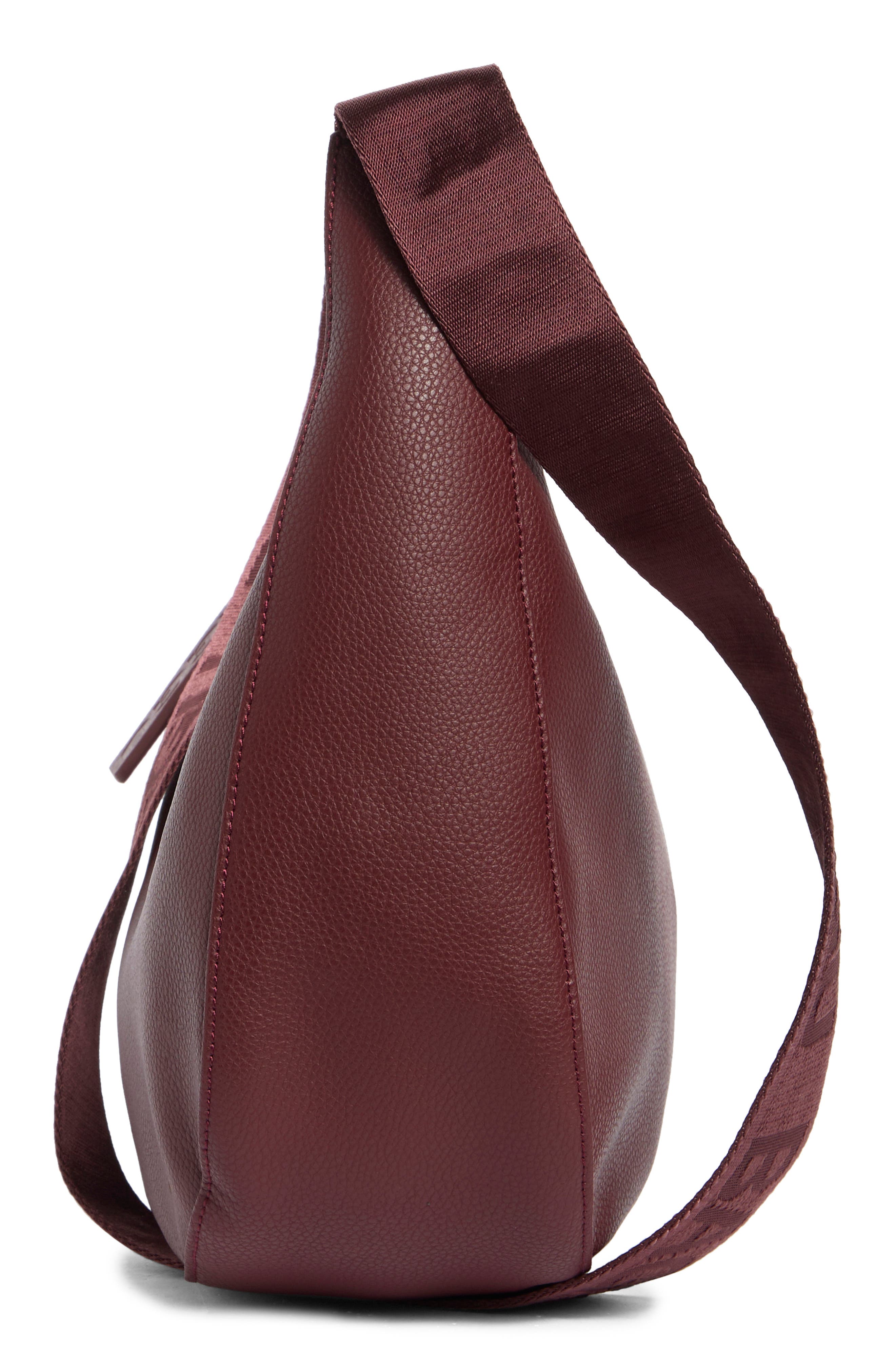 Baggu Medium Recycled Leather Crescent Shoulder Bag, Alternate, color, Mahogany