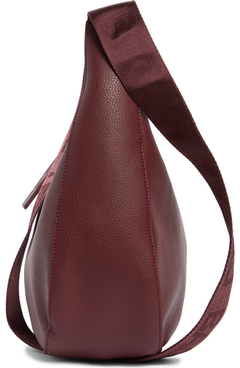 Baggu Medium Recycled Leather Crescent Shoulder Bag, Alternate, color, Mahogany