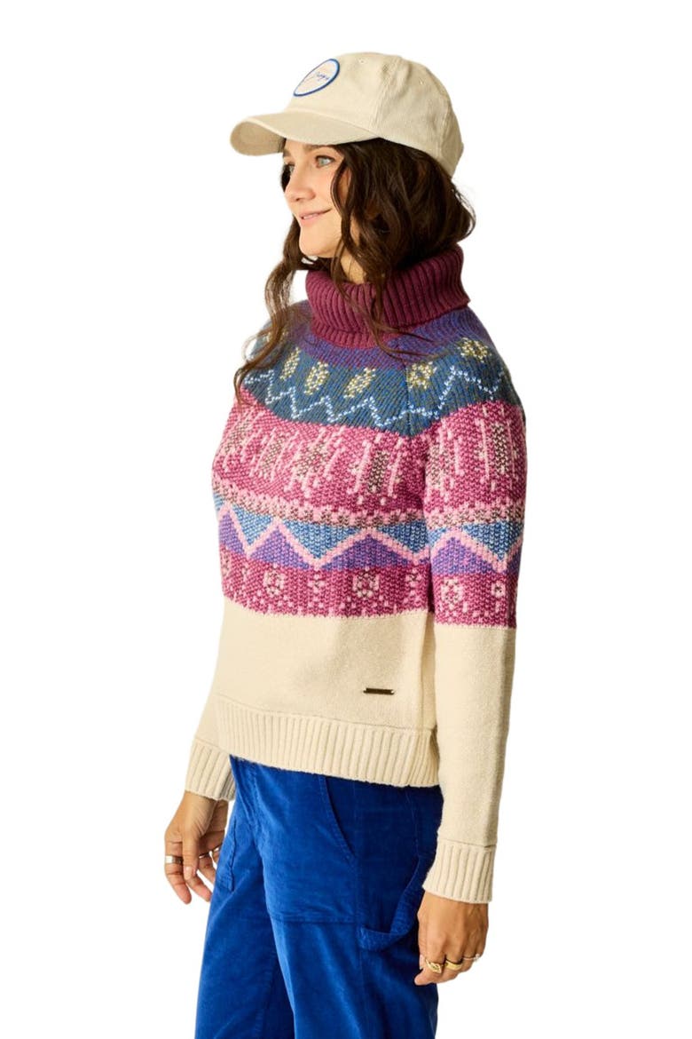 Neve Fairisle Turtleneck, Alternate, color, Birch Fairisle