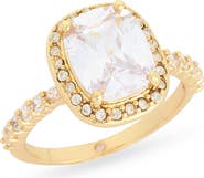 NORDSTROM RACK Cushion Cut Cubic Zirconia Halo Ring