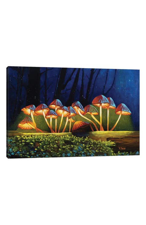 Nightlights Glowing Mushrooms by Yue Zeng Canvas Wall Art