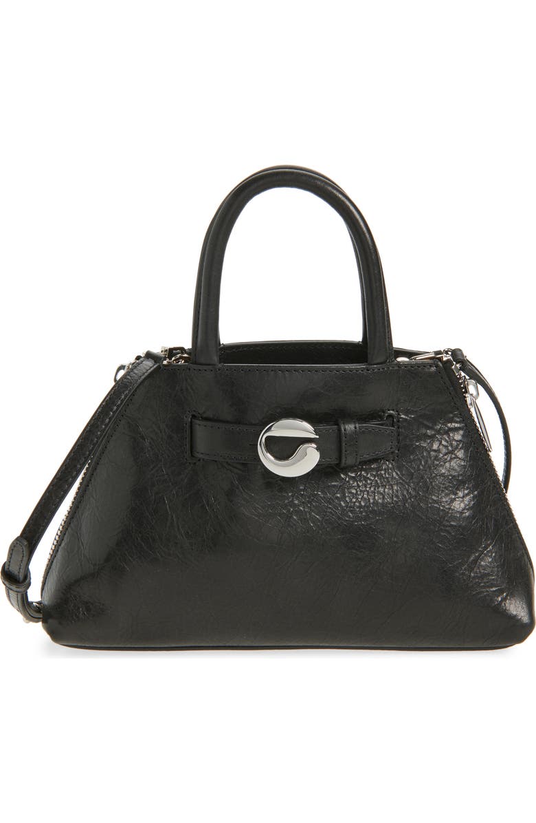 Coperni Mini Data Leather Top Handle Bag, Main, color, Blk Black