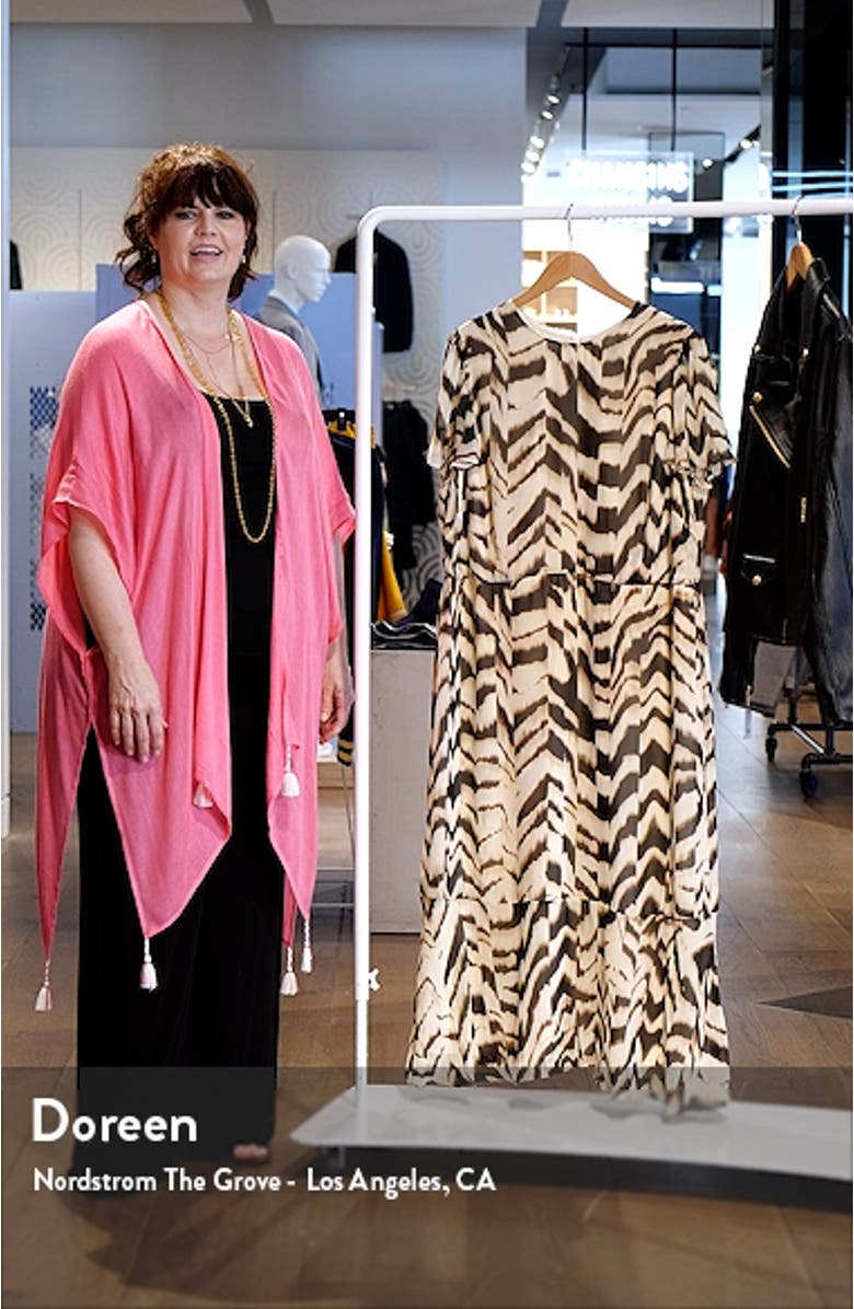 Animal Print Chiffon Midi Dress, sales video thumbnail