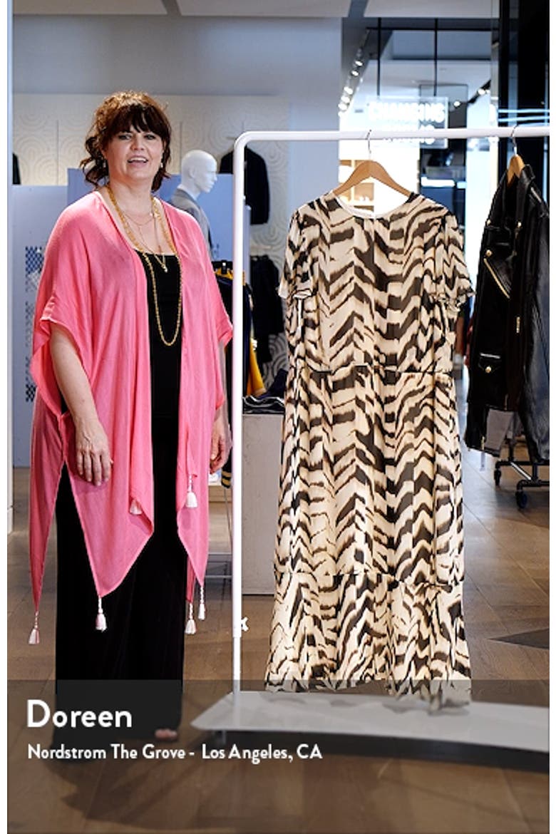 Animal Print Chiffon Midi Dress video
