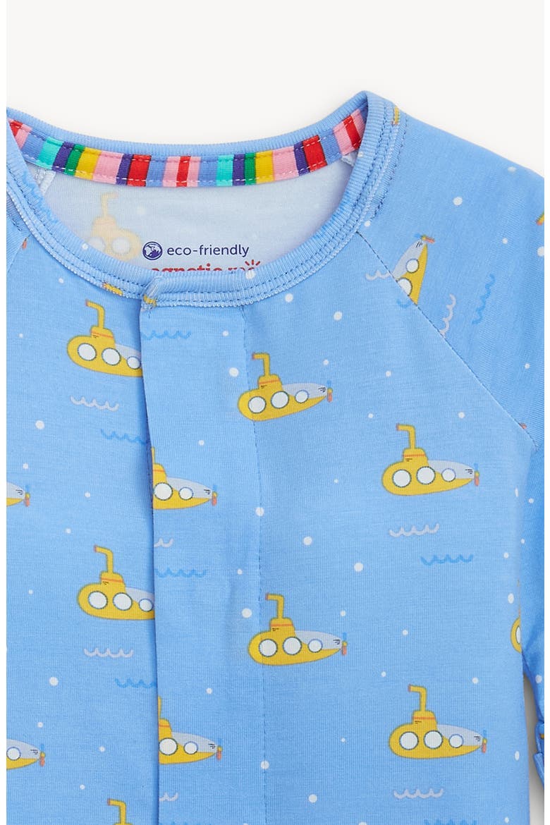 Submarine Print Magnetic Closure Convertible One-Piece Pajamas, Alternate, color, DIPSH