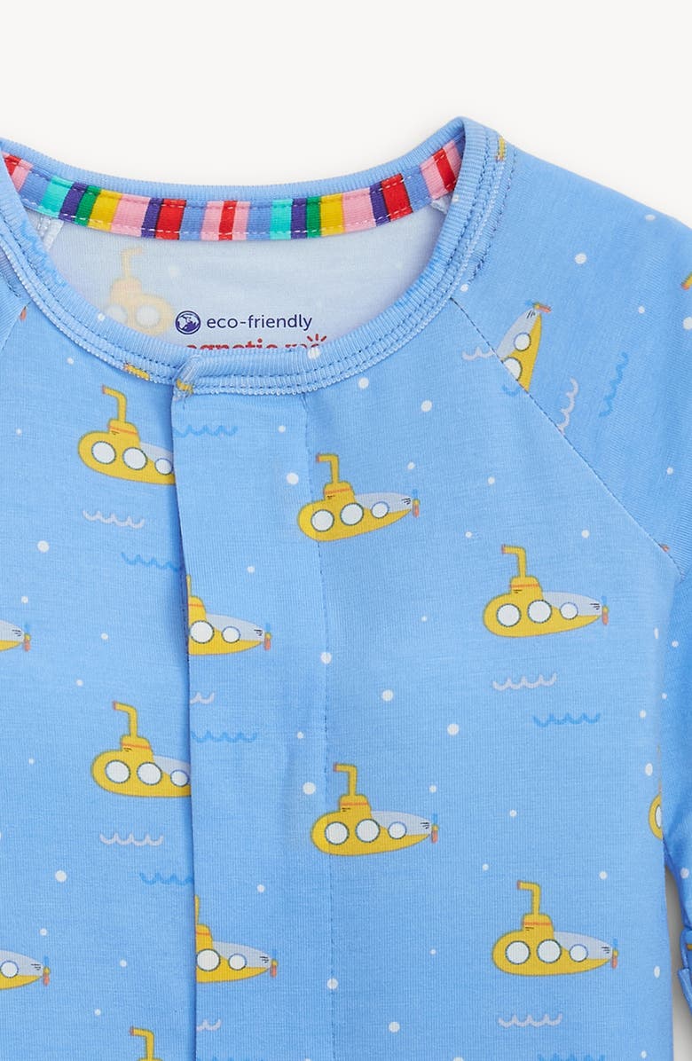 Magnetic Me Submarine Print Magnetic Closure Convertible One-Piece Pajamas, Alternate, color, Dipsh