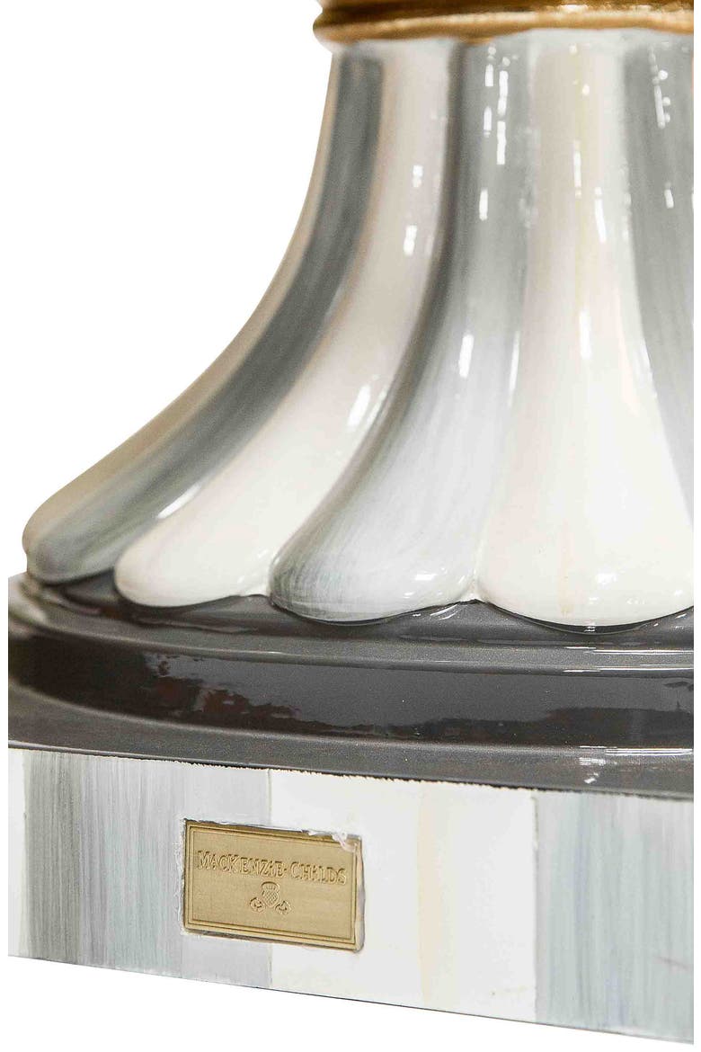 Sterling Check Pedestal Urn, Alternate, color, GREY/ WHITE