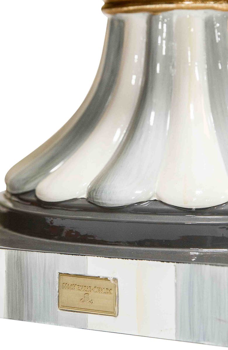 MACKENZIE CHILDS Sterling Check Pedestal Urn, Alternate, color, Grey/ White