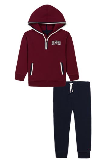 Tommy Hilfiger Half Zip Hoodie & Joggers Set In Multi