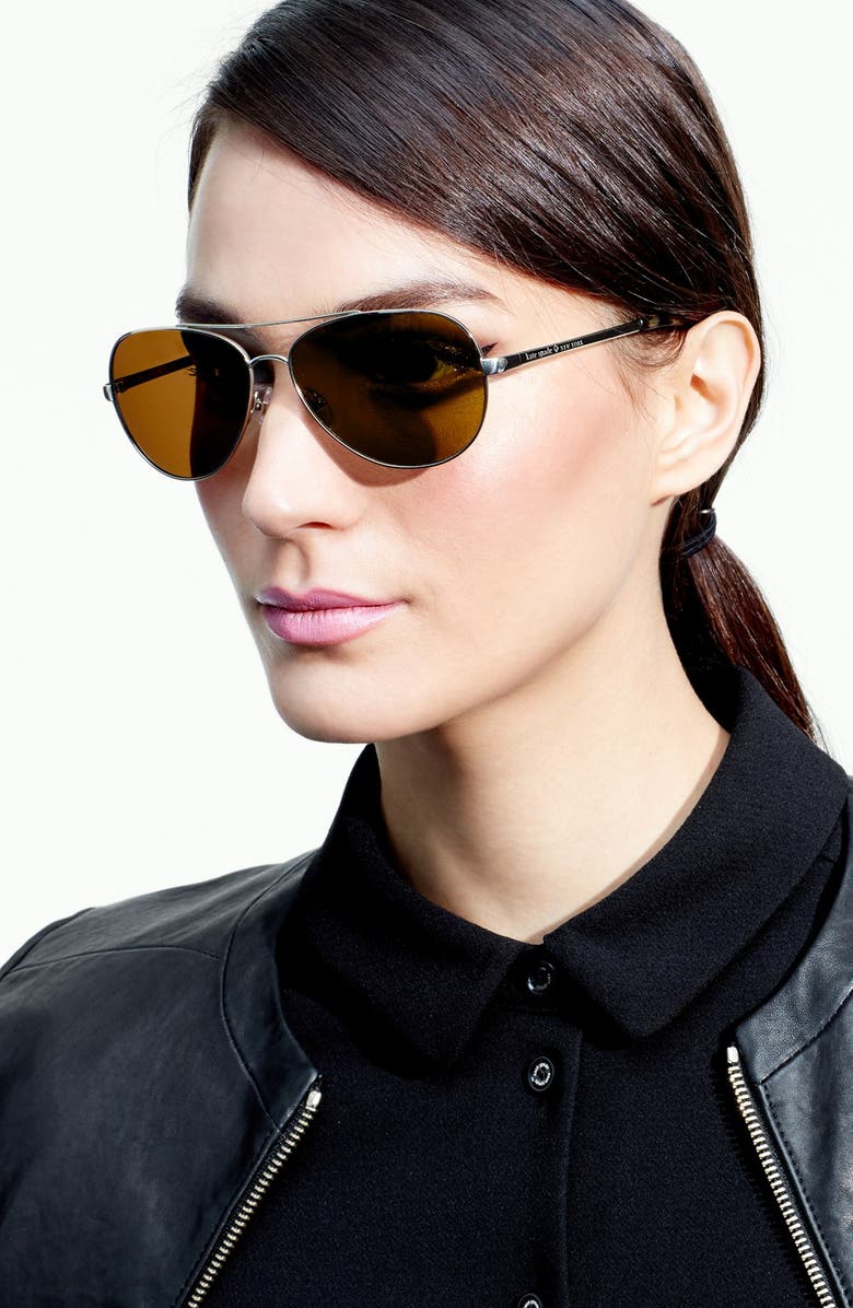 Kate Spade New York 'avaline' 58mm polarized aviator sunglasses, Alternate, color, 