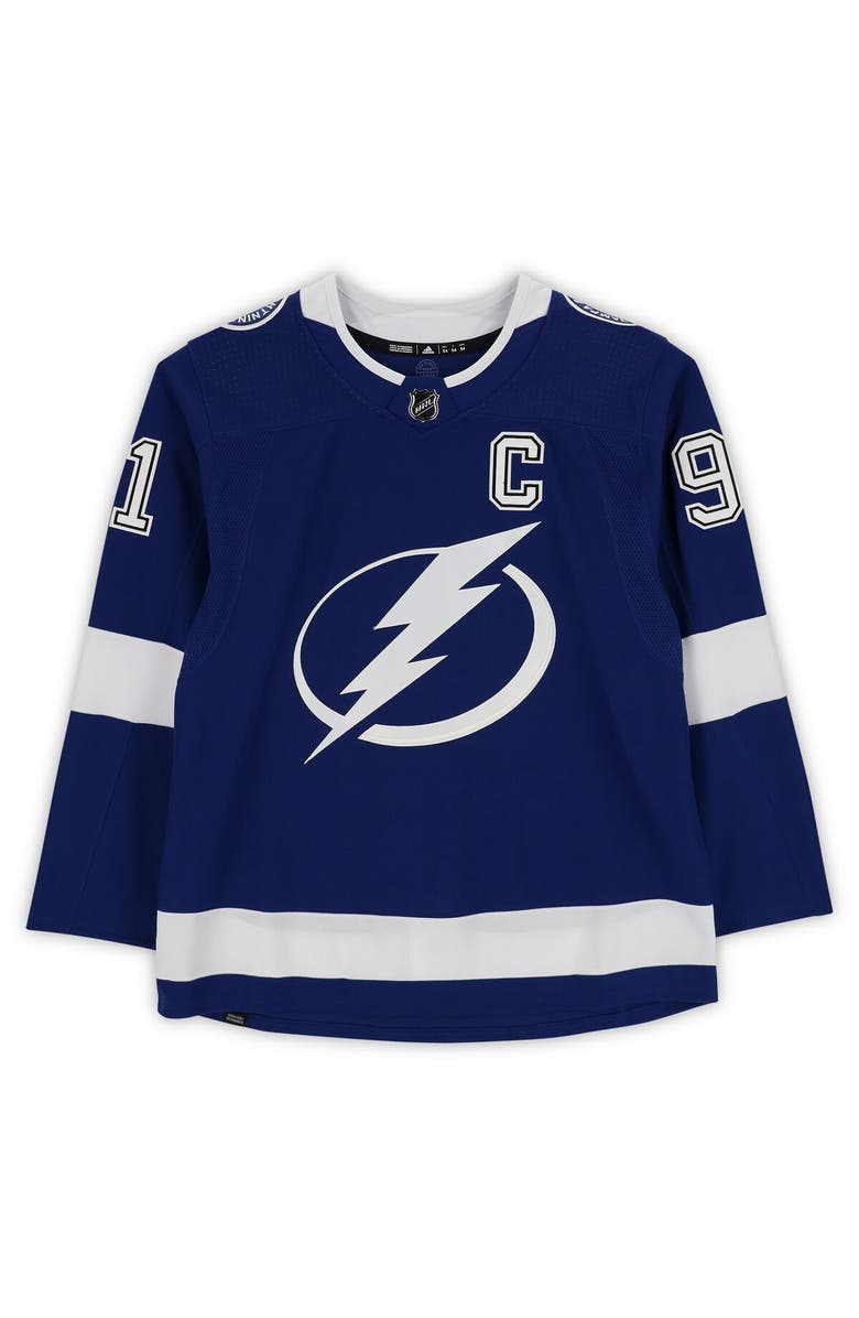 FANATICS AUTHENTIC Steven Stamkos Tampa Bay Lightning Autographed Blue Adidas Authentic Jersey, Alternate, color, 