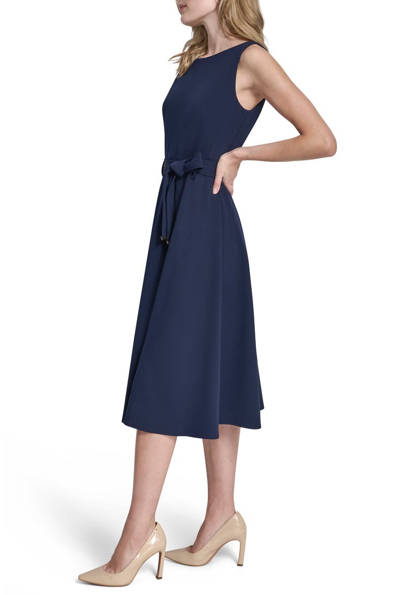 Sleeveless A-line Midi Dress, Alternate, color, SPRING NAVY