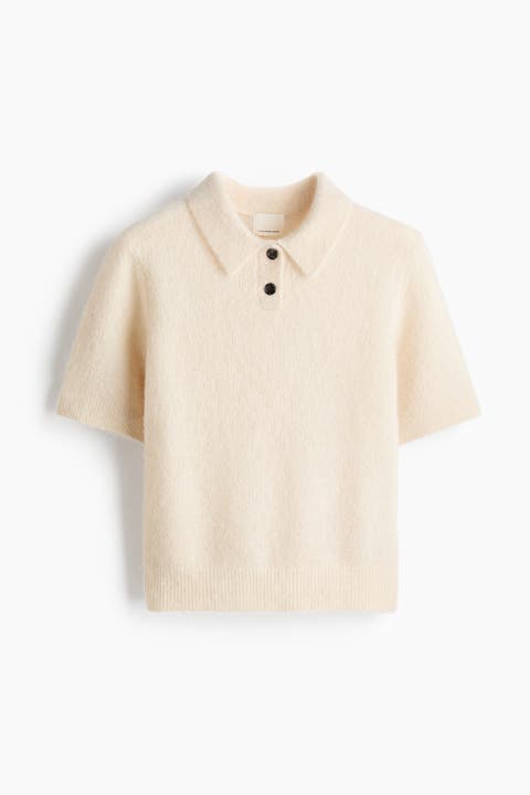 Alpaca-blend Polo Shirt