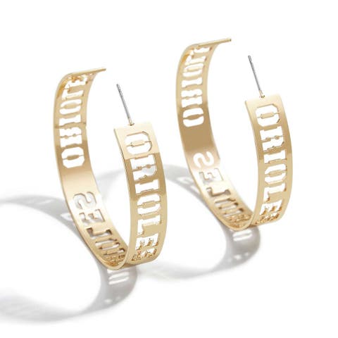 x Baublebar Baltimore Orioles Large Cutout Hoop Earrings