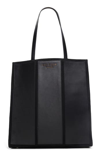 Ted Baker Ava Canvas & Leather Tote Bag In Black Overflow