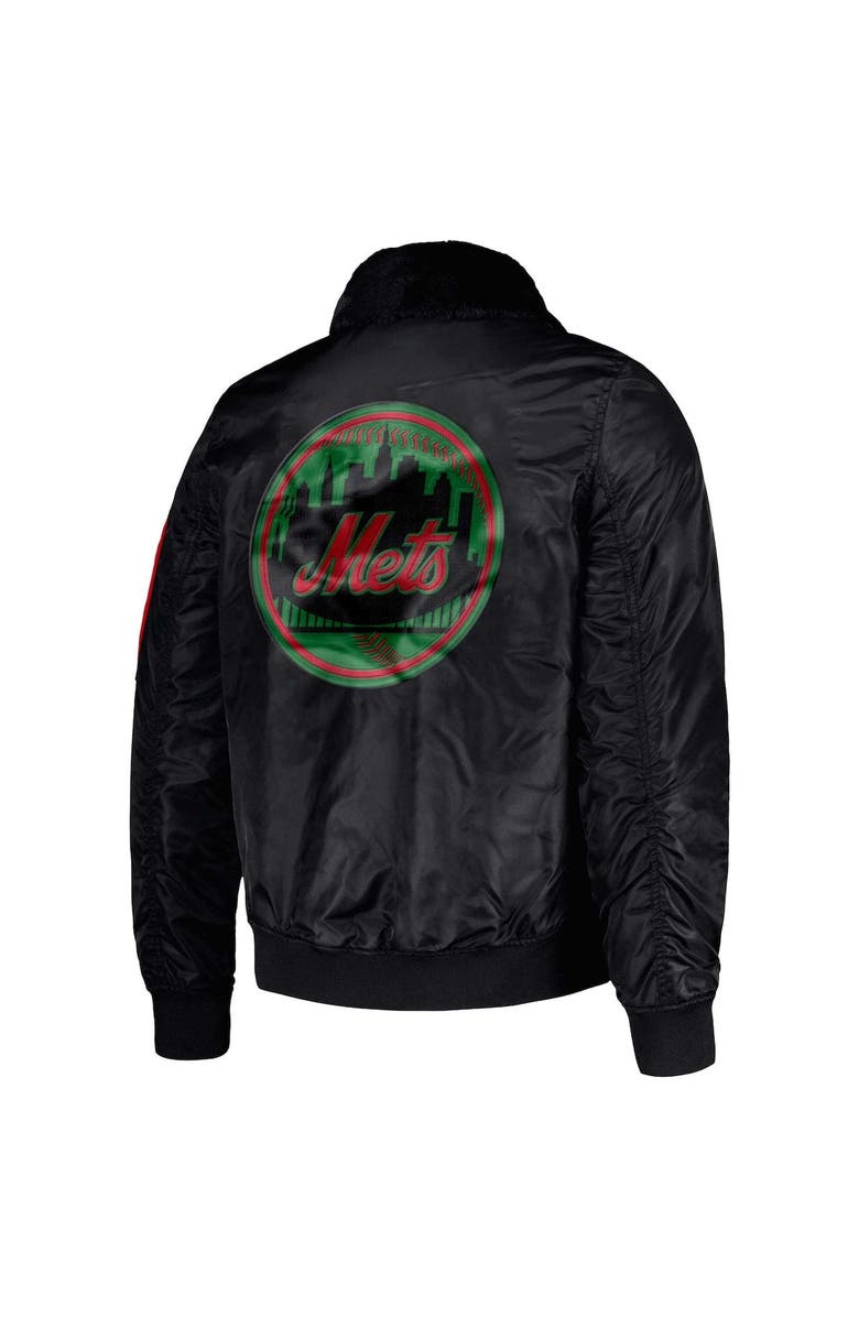 STARTER Men's Starter x Ty Mopkins Black New York Mets Black History Month Satin Full-Zip Jacket, Alternate, color, Black