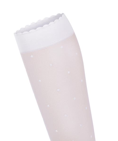 Falke Dot 15 Denier Sheer Knee High Socks In Pink