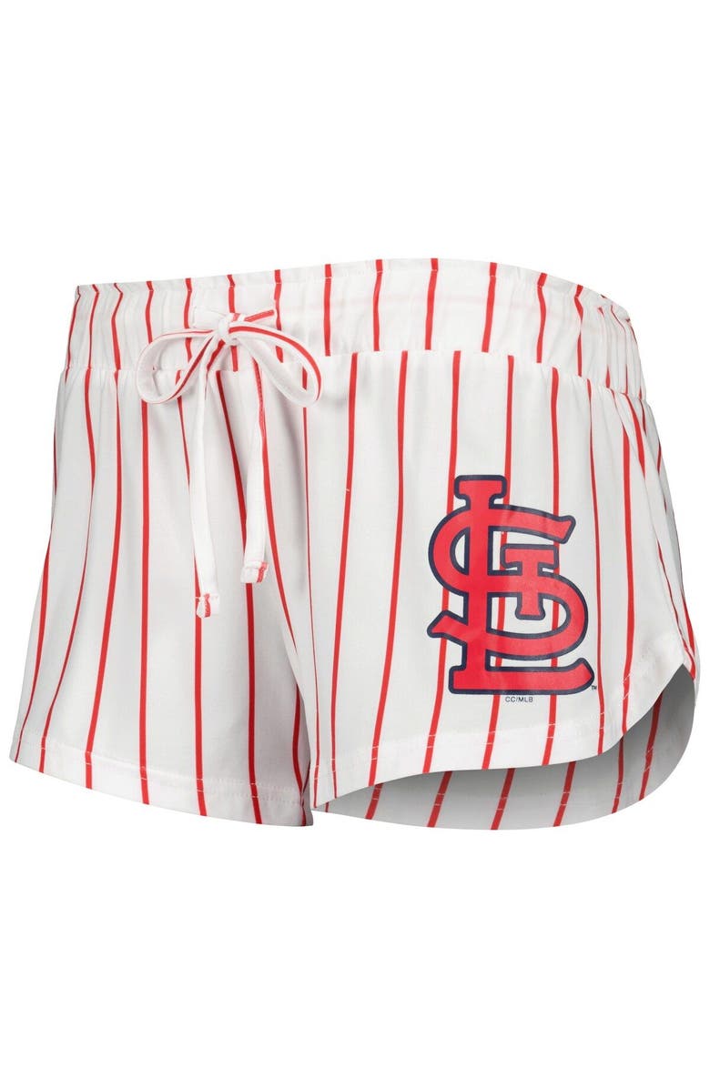 CONCEPTS SPORT Women's Concepts Sport White St. Louis Cardinals Reel Pinstripe Tank Top & Shorts Sleep Set, Alternate, color, White