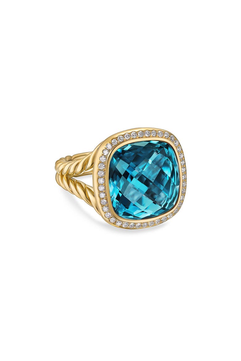 Albion Ring in 18K Gold with Diamonds, Alternate, color, LIGHT BLUE/ 18K GOLD