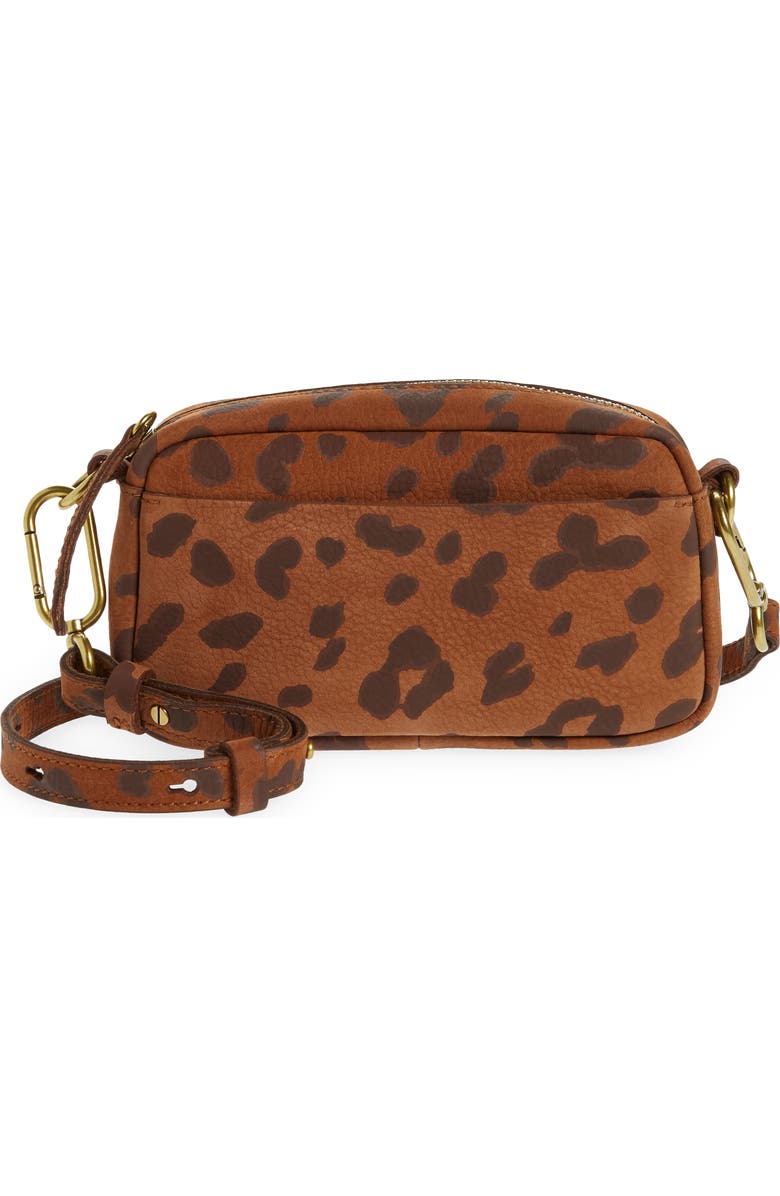 Madewell Mini The Nubuck Leopard Print Carabiner Crossbody Bag, Main, color,