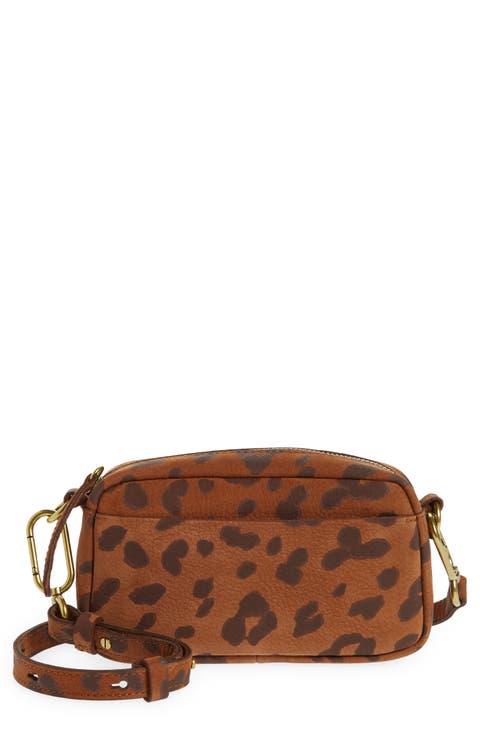 Mini The Nubuck Leopard Print Carabiner Crossbody Bag