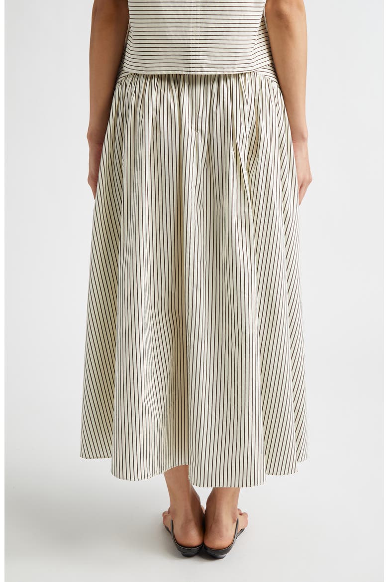 Procida Stripe Maxi Skirt, Alternate, color, IVORY/ DARK OAK MICRO STRIPE