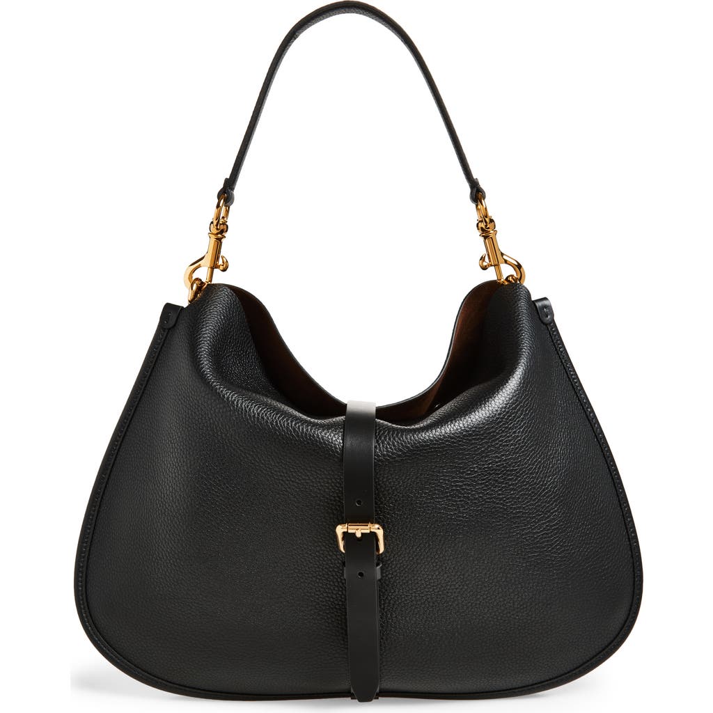 Etro Maxi Pony Tumbled Leather Shoulder Bag
