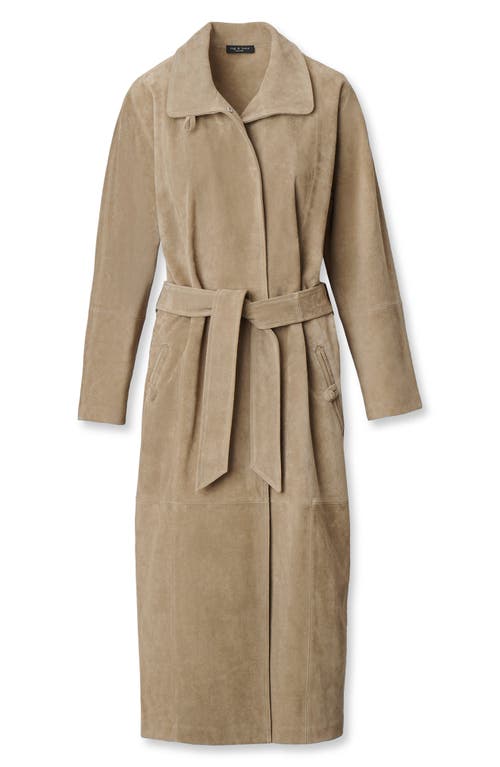 Rag & Bone Marlene Suede Trench Coat In Tan