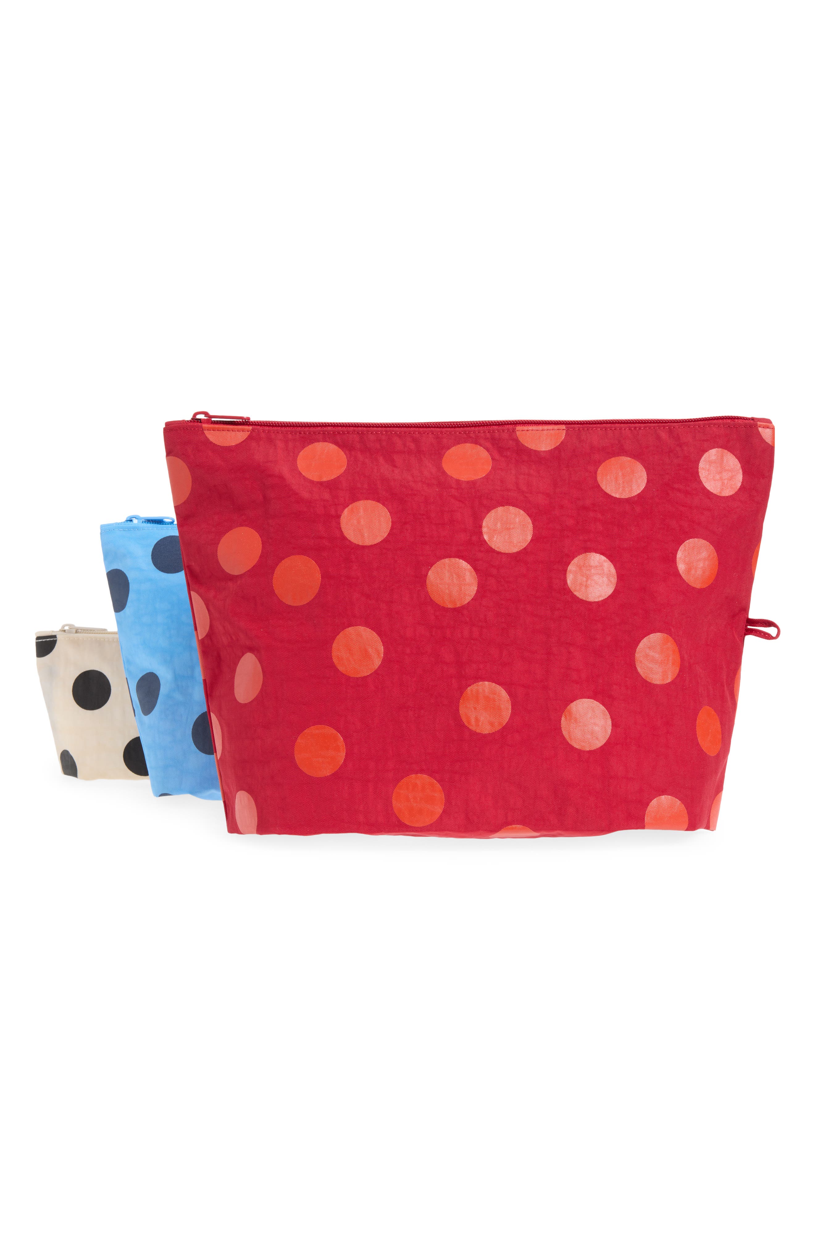 Go 3-Piece Pouch Set, Alternate, color, POLKA DOT MIX